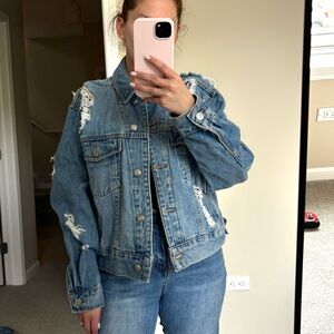Topshop Ripped Jean Jacket